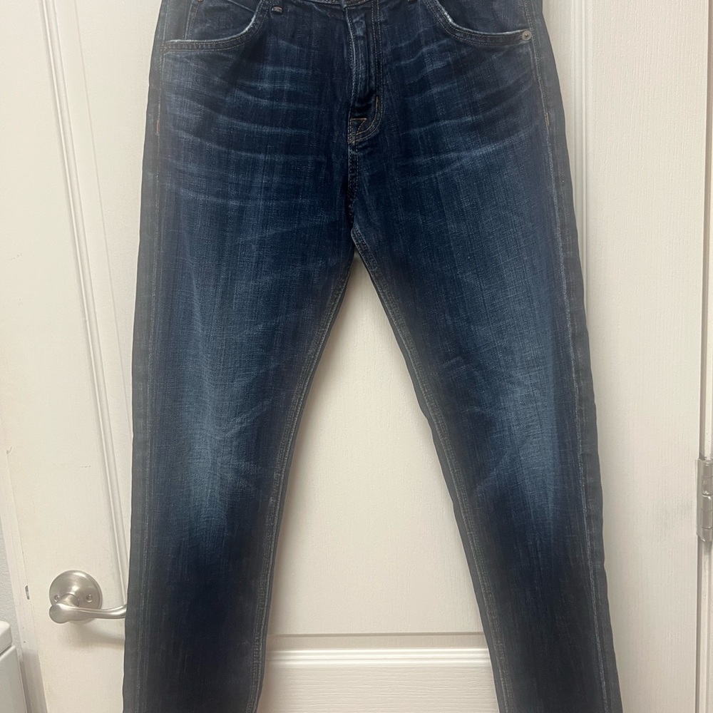 Hudson Jeans Dark Blue Straight-Leg Denim